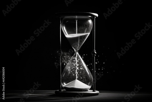 Digital illustration of hourglass, concept of time, tasks and business. Generative AI