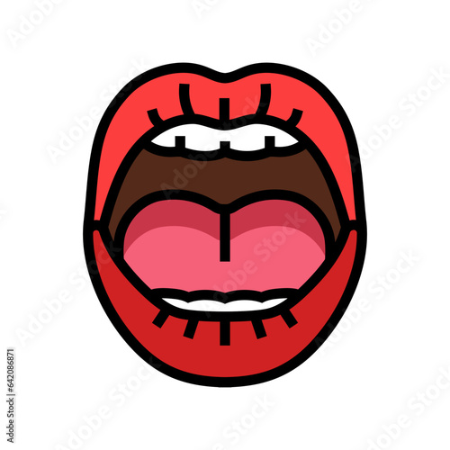 open sexy mouth female color icon vector. open sexy mouth female sign. isolated symbol illustration