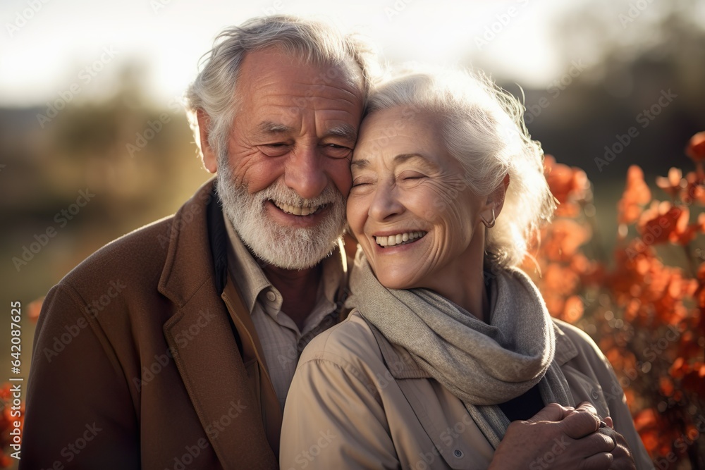 Senior couple in love in nature Senior couple in love in nature