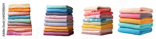 pile of the assorted towels transparent background