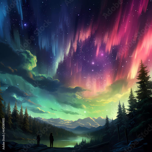 Northern lights (aurora borealis) © Carmillai