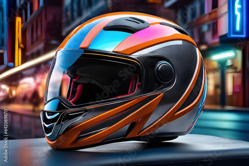 Exquisite Beauty of a Colorful Bike Helmet in Stunning Close-up Imagery