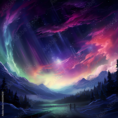 Northern lights  aurora borealis 