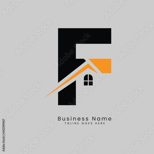 F Letter Real Estate Logo, Vector illustration Template Concept Design Logo for Property Business Image Start with Alphabet F