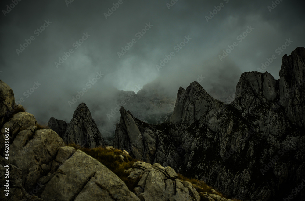 Durmitor mountains in the storm clouds
