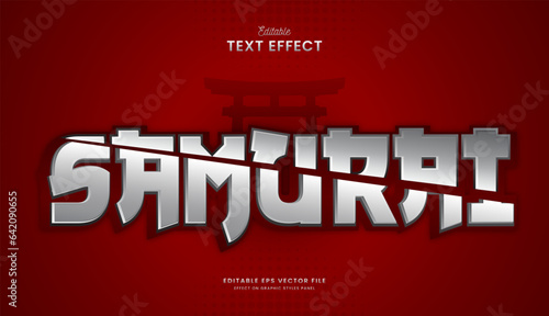 decorative samurai japan editable text effect vector design