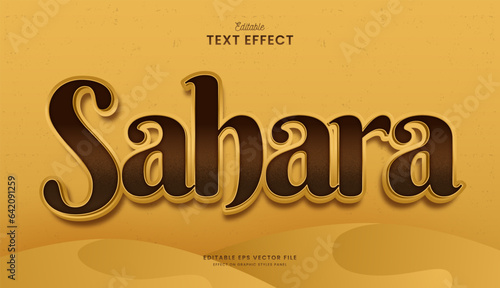 decorative desert sahara editable text effect vector design