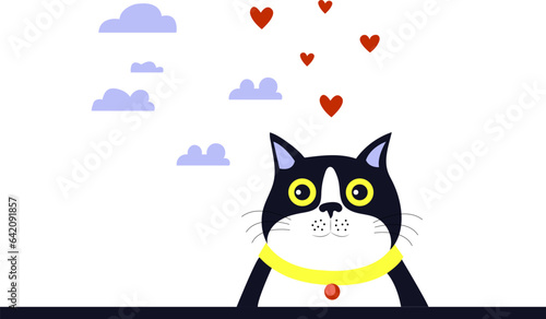 Cute cat or adorable kitten character design collection with flat illustration