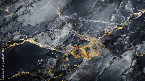 Detailed marble stone background. Graphite grain gold and silver. Fine texture geological wallpaper.