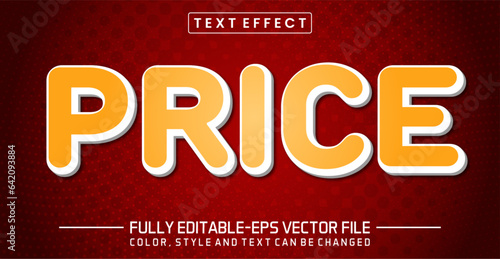 Price text editable style effect