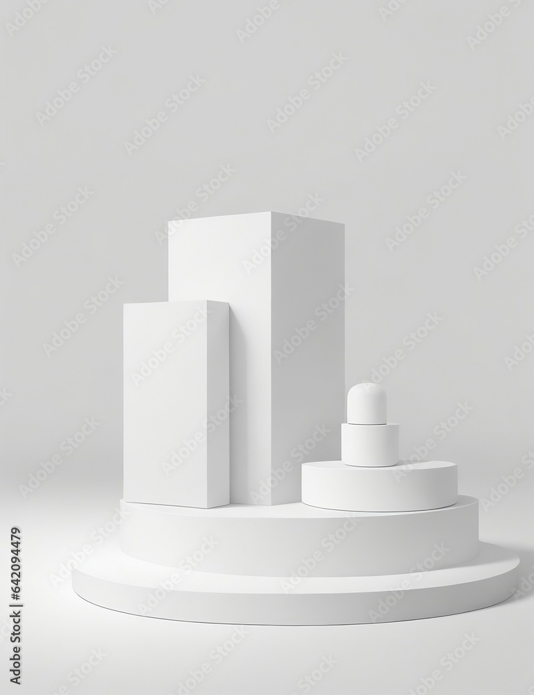 white podium 3d render white podium 3d render