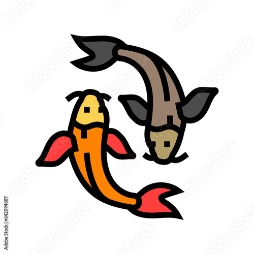 yin yang fish taoism color icon vector. yin yang fish taoism sign. isolated symbol illustration