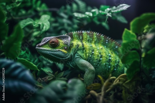 Chichuuka Lee chameleon lurking in the jungle © Владимир Германович