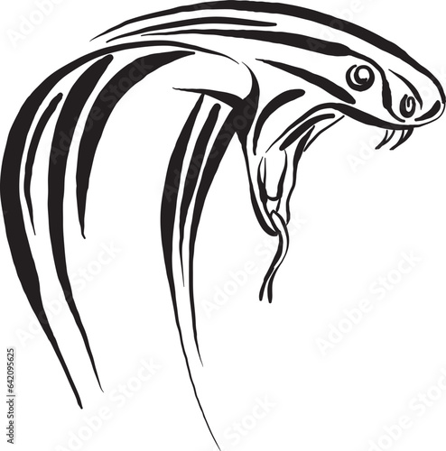 snake cobra wild life open mouth attack vector illustration