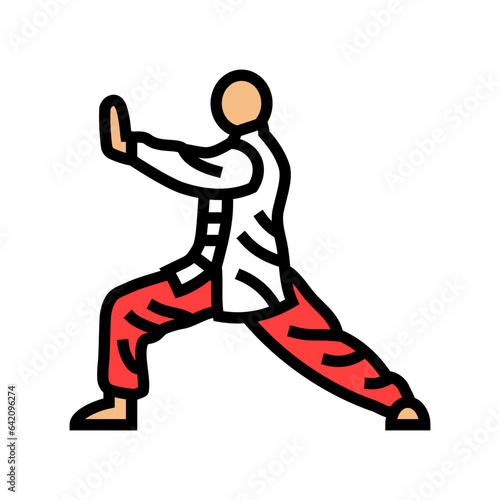 tai chi practice taoism color icon vector. tai chi practice taoism sign. isolated symbol illustration