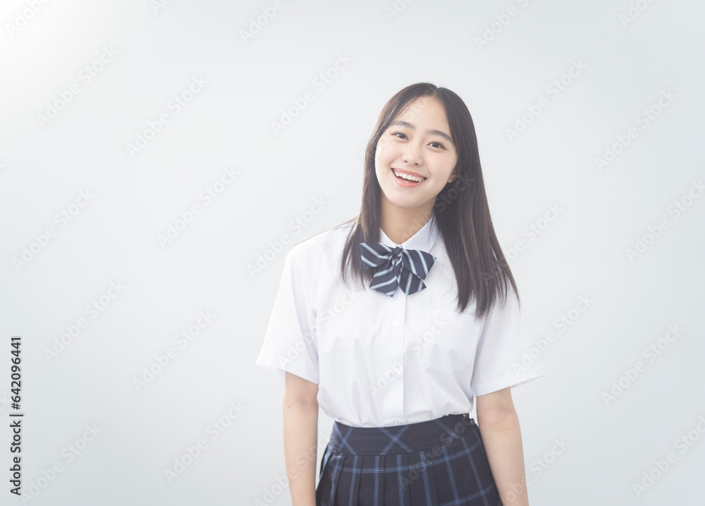 制服を着た日本人女子高校生のポートーレート 制服を着た日本人女子高校生のポートーレート