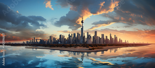 kuwait skyline 2030 vision photo