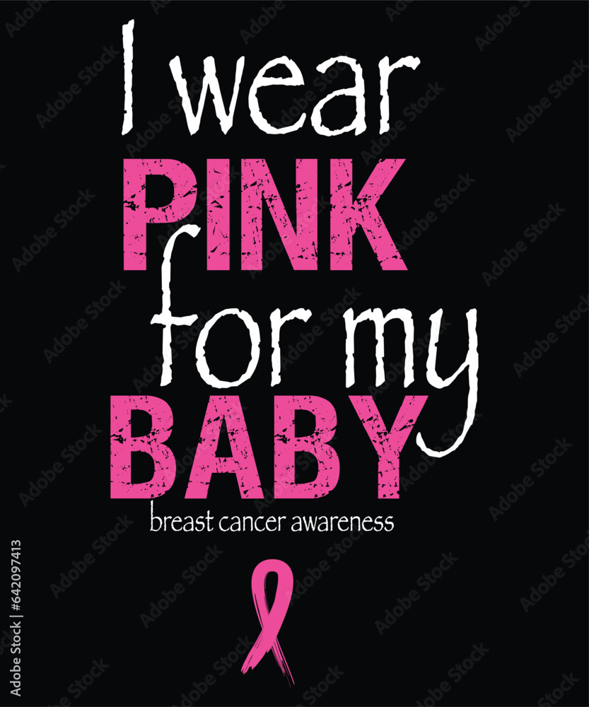 Fototapeta premium Breast Cancer Awareness Month T Shirt Design
