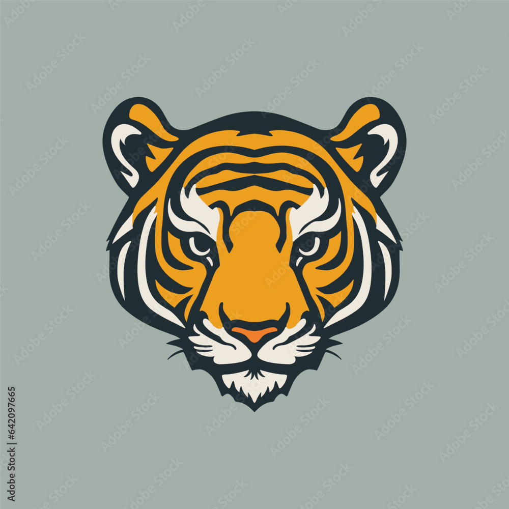 Head of tiger, colorful illustration can be use as logo Head of tiger, colorful illustration can be use as logo
