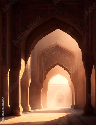 mughal arch cathedral background realistic desert