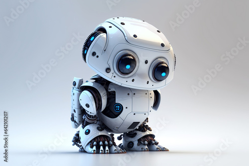ai generated illustrution Robot cute baby robot against white background © maylim