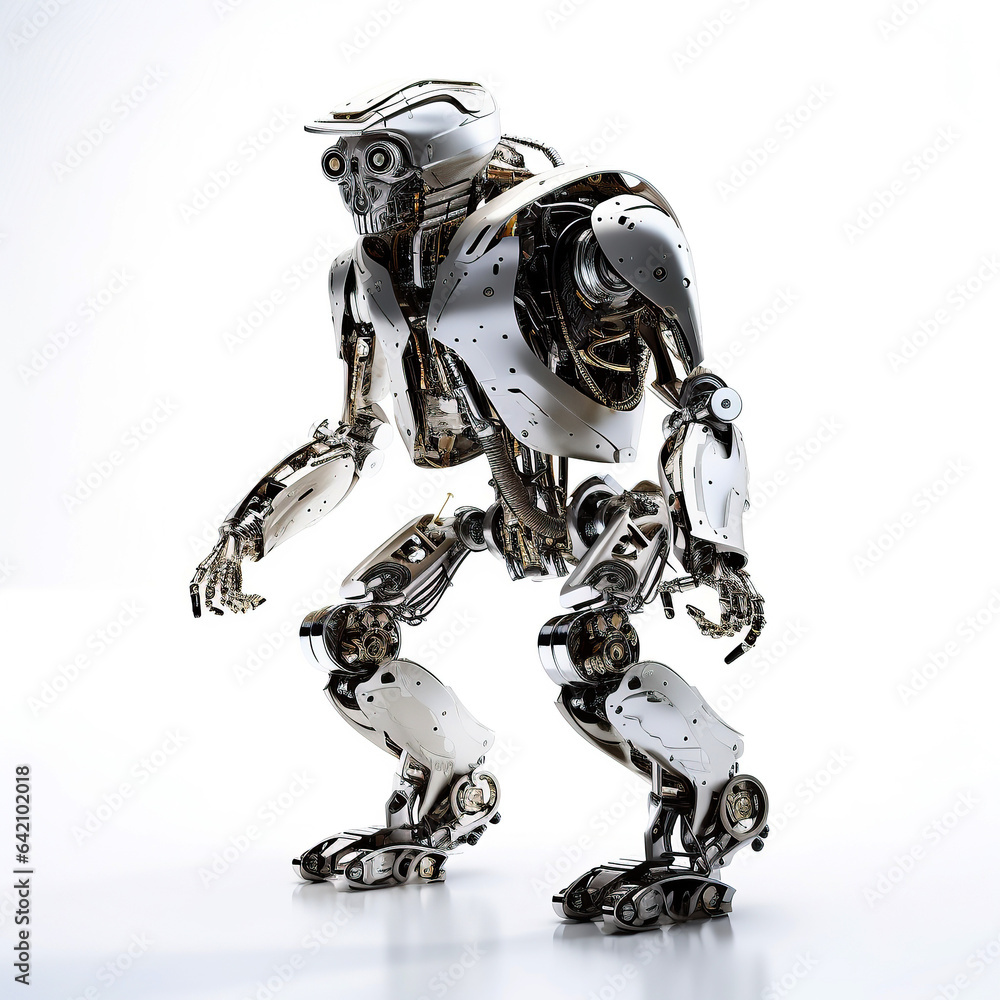 ai generated illustration full length of futuristic modern robot ai generated illustration full length of futuristic modern robot