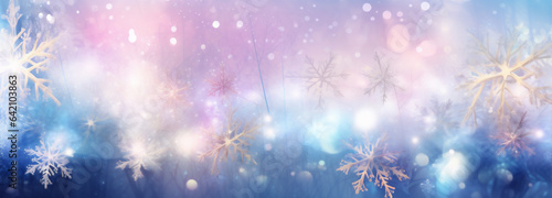 new year background bokeh texture gradient shine snowflakes abstract pastel christmas light. Generative AI.
