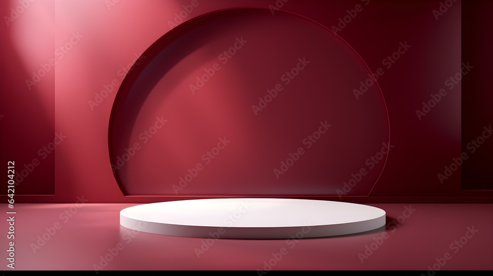 Modern Studio Background in burgundy Colors. Elegant Room for Product Presentation
Modern Studio Background in burgundy Colors. Elegant Room for Product Presentation