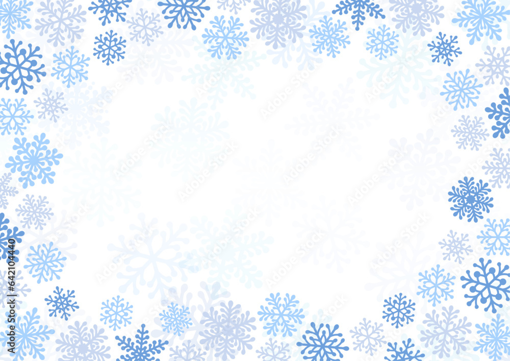 雪の結晶・スノーフレークのフレーム／冬・クリスマス