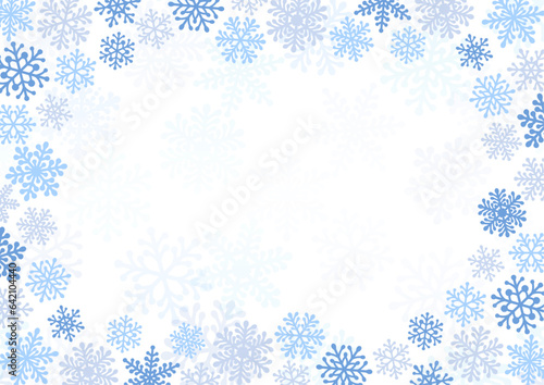雪の結晶・スノーフレークのフレーム／冬・クリスマス