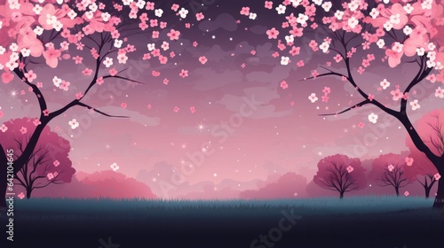 design template of cherry blossoms © Left