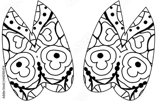 Alpaca hooves print. Decorative unusual object for coloring