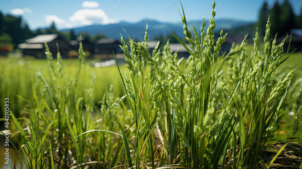 Japanese rice farm
