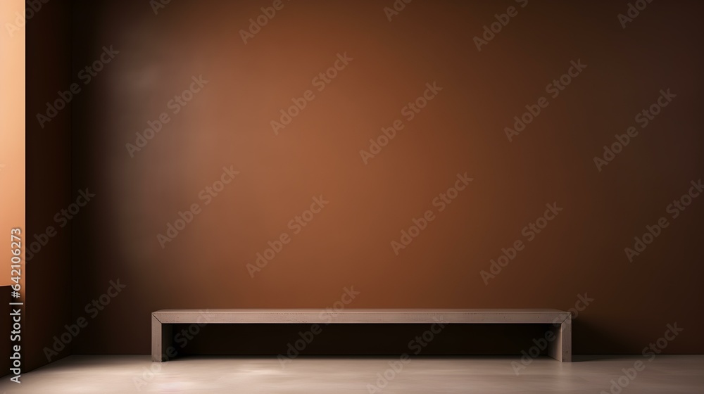 Modern Studio Background in dark brown Colors. Elegant Room for Product Presentation
Modern Studio Background in dark brown Colors. Elegant Room for Product Presentation