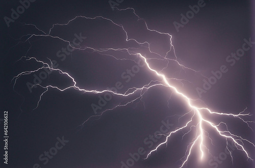 A flash of lightning on dark background