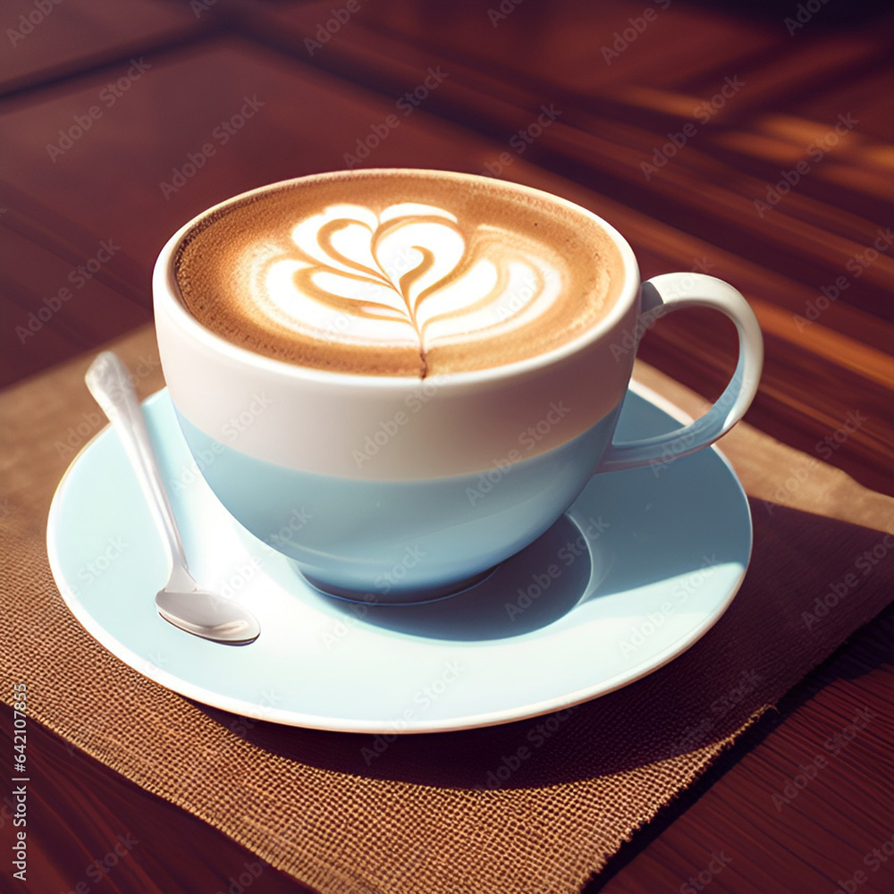 A cup of cappucino. Realistic illustration. A cup of cappucino. Realistic illustration.