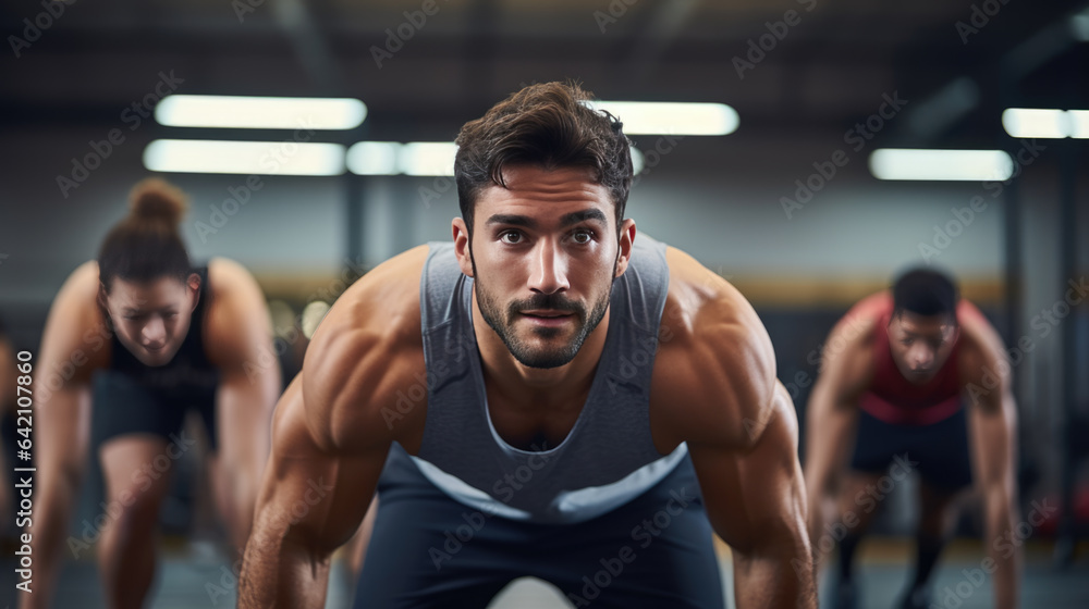 Portrait of athletic man in a gym Portrait of athletic man in a gym