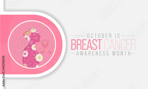 Breast Cancer awareness month vector illustration, soft pink ribbon and typography, symbolizing hope and unity, encourages hope and support.