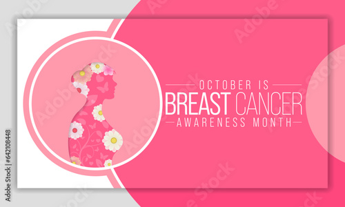 Breast Cancer awareness month vector illustration, soft pink ribbon and typography, symbolizing hope and unity, encourages hope and support.