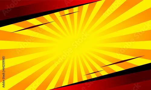 Pop art comic background. Vector Cartoon Red and yellow illustration