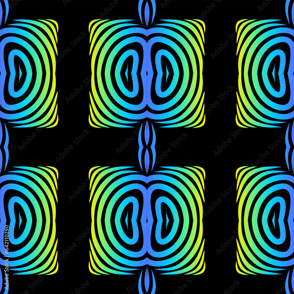 Seamless design vector Beauty flower line art batik ethnic dayak borneo pattern with colourful gradient Seamless design vector Beauty flower line art batik ethnic dayak borneo pattern with colourful gradient