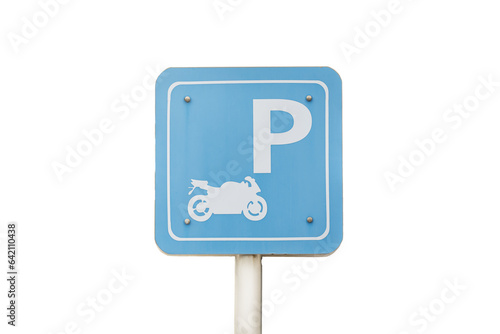 Photography Parking sign for motorcycles, motorbikes, mopeds and scooters, isolate on a whit