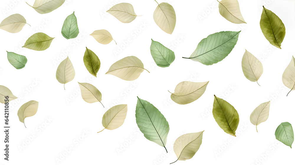 Watercolor style of leaves for gift wrapping paper.