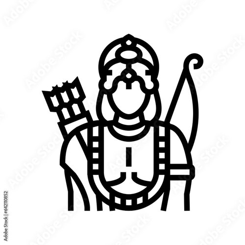 ram god indian line icon vector. ram god indian sign. isolated contour symbol black illustration