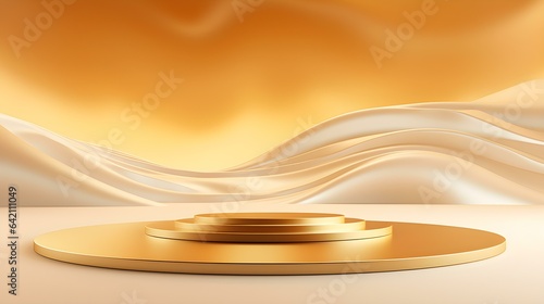 Wallpaper Mural Modern Studio Background in golden Colors. Elegant Room for Product Presentation
 Torontodigital.ca