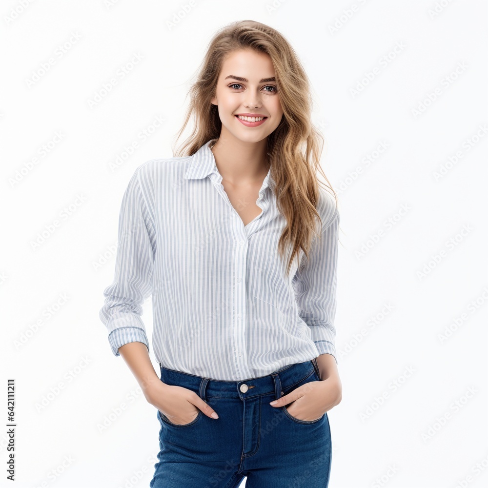 woman posing on neutral background woman posing on neutral background