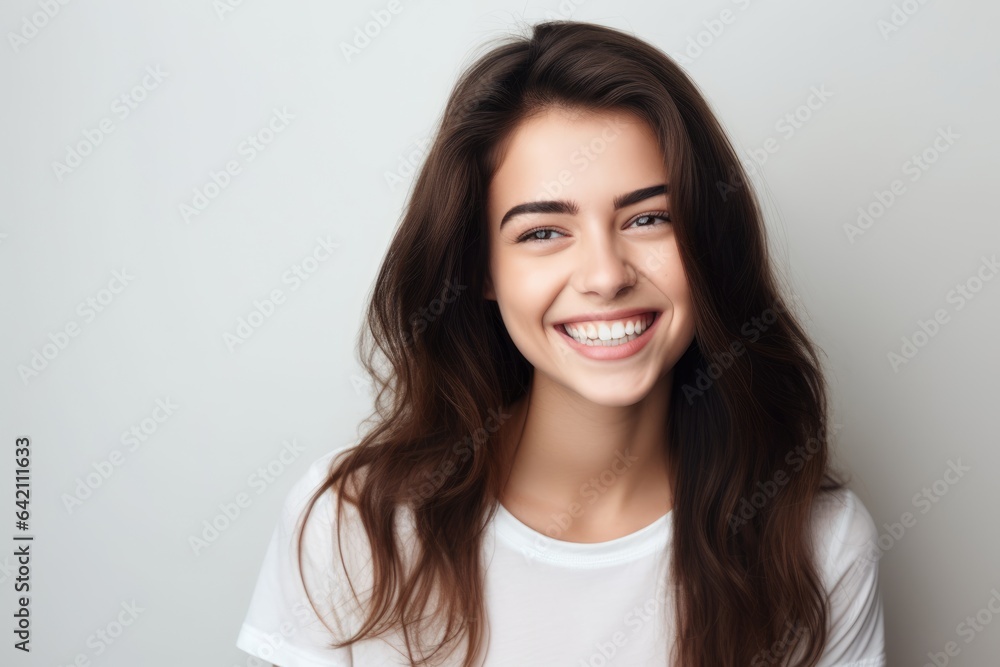 Portrait of a smilling brunette woman Portrait of a smilling brunette woman