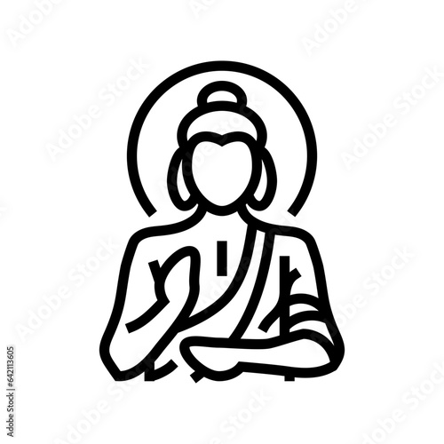 buddha god indian line icon vector. buddha god indian sign. isolated contour symbol black illustration