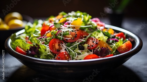 salad. Close-Up of Delicious and Flavorful Detailed Italian Dish, Focus on Culinary Details, Generative AI