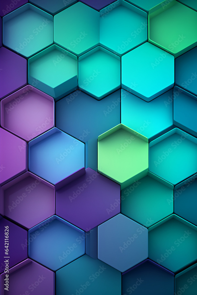 Naklejka premium Abstrakter Hintergrund mit Hexagons und Farbverlauf 